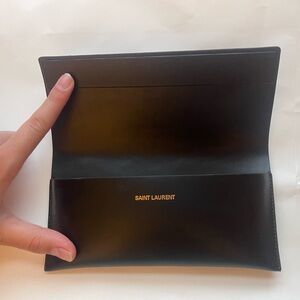 YSL leather sunglasses case